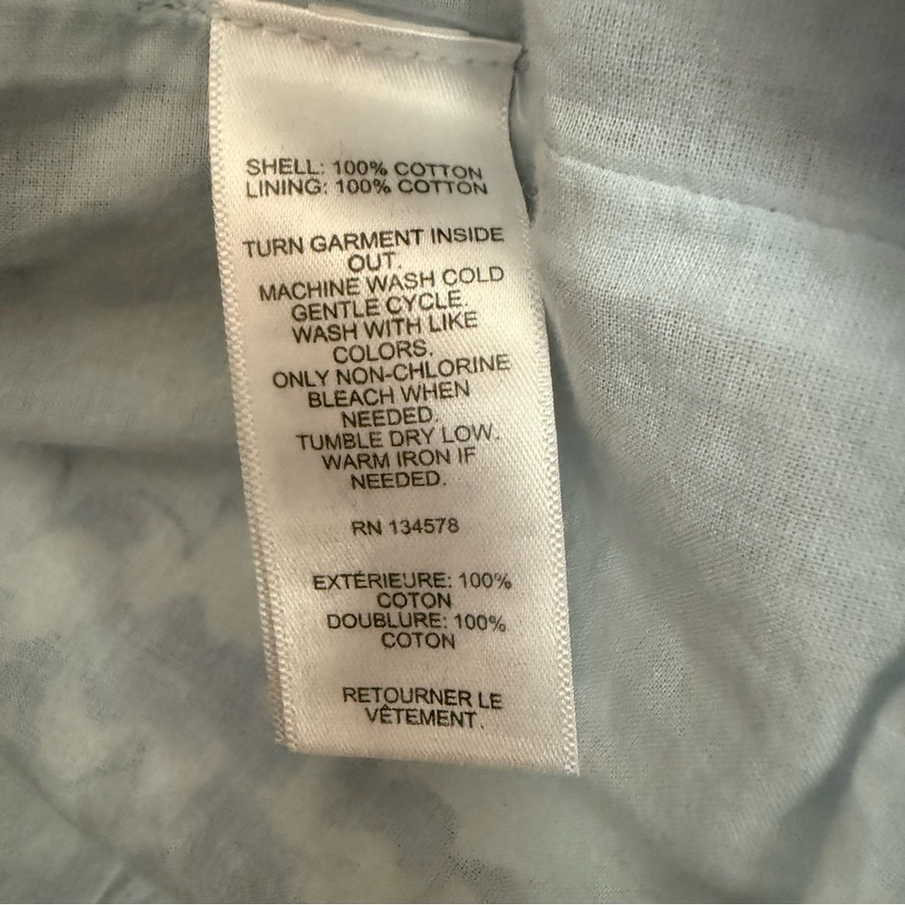 Vineyard Vines Painted Palm Beach Smocked Top XS On/Off Shoulder - Picture 6 of 7